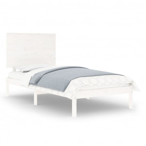 Estructura de cama madera maciza de pino blanca 100x200 cm H