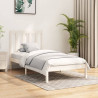 Estructura de cama madera maciza individual blanco 75x190 cm 1