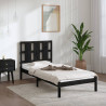 Estructura de cama individual madera maciza negra 75x190 cm 1