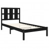 Estrutura cama pequena solteiro 75x190 cm madeira maciça preto 4