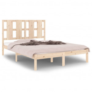 Estructura de cama matrimonial madera maciza 135x190 cm H