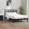 Estructura de cama de madera maciza negra 140x190 cm 1