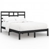 Estrutura de cama 140x190 cm madeira maciça preto 2