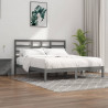 Estructura de cama de madera maciza de pino gris 200x200 cm 1