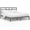 Estructura de cama de madera maciza de pino gris 200x200 cm 2