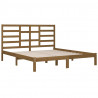 Estructura de cama madera maciza de pino marrón miel 200x200 cm 4