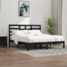 Estructura de cama de madera maciza de pino negra 200x200 cm 1