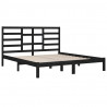 Estrutura de cama 200x200 cm madeira maciça preto 4