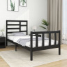 Estrutura cama pequena solteiro 75x190 cm madeira maciça preto 1