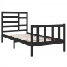 Estructura de cama individual madera maciza negra 75x190 cm 4