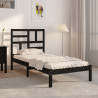Estrutura cama pequena solteiro 75x190 cm madeira maciça preto 1