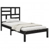 Estructura de cama madera maciza individual negra 75x190 cm 3