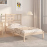 Estructura de cama individual madera maciza 90x190 cm 1