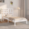 Estructura de cama individual madera maciza blanco 90x190 cm 1