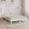 Estructura de cama de madera maciza blanca 140x190 cm 1