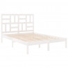 Estructura de cama de madera maciza blanca 140x190 cm 4
