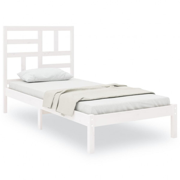 Estructura de cama madera maciza de pino blanca 90x200 cm M 2
