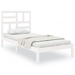 Estrutura de cama 100x200 cm madeira maciça branco H