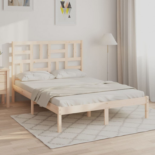Estructura de cama madera maciza 140x200 cm D