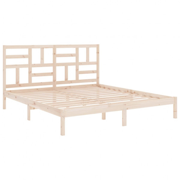 Estructura de cama de madera maciza 200x200 cm M 4