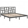 Estructura de cama de madera maciza de pino gris 200x200 cm 4