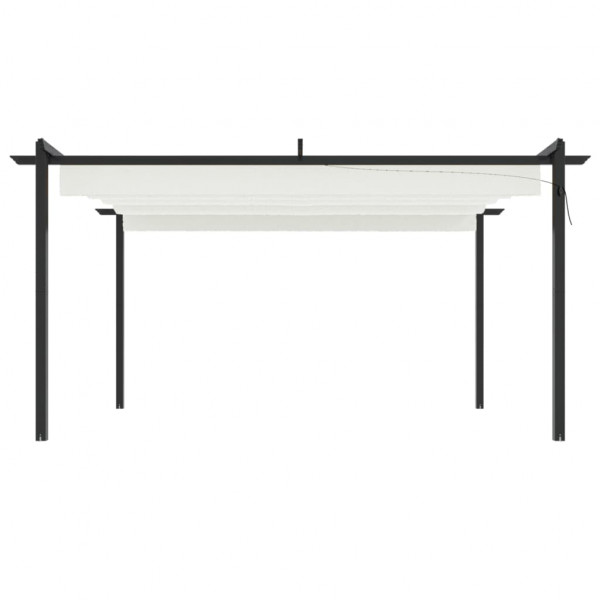 Cenador de jardín con techo retráctil color crema 4x3 m M 3