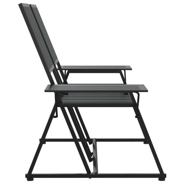 Banco de jardim de 2 lugares 165 cm aço preto M 4