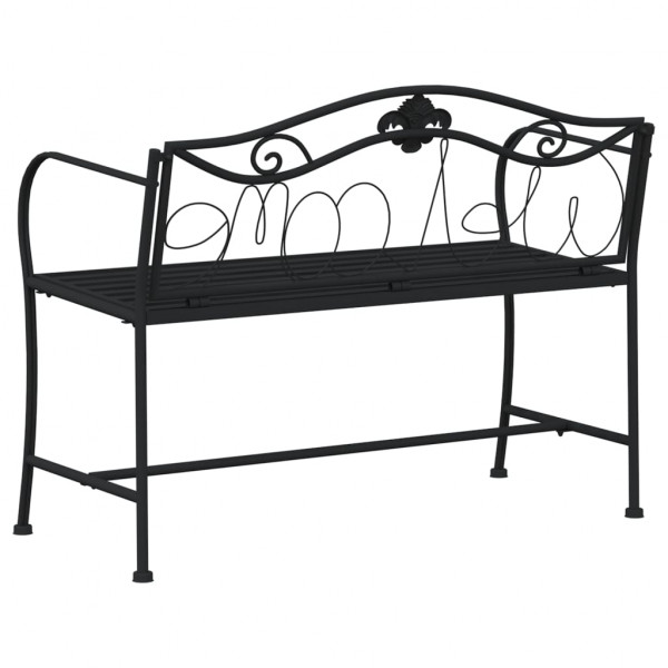 Banco de jardín de dos plazas 104 cm acero negro M 5
