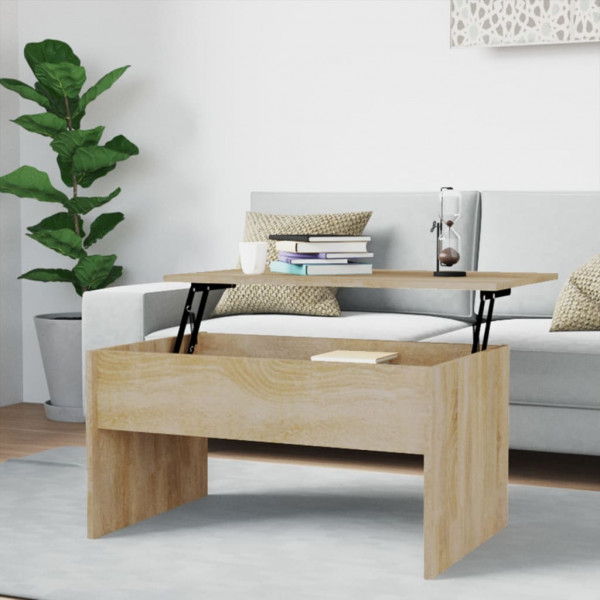 Mesa de centro madera contrachapada roble Sonoma 80x50.5x41.5cm D
