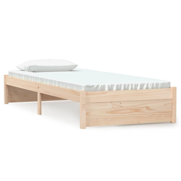 Estructura de cama individual madera maciza 75x190 cm M 2