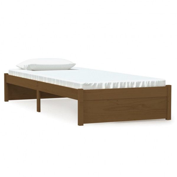 Estructura cama individual madera maciza marrón miel 75x190 cm M 2