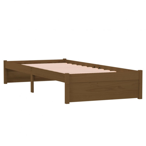 Estructura cama individual madera maciza marrón miel 75x190 cm M 4