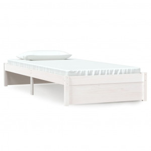 Estrutura de cama solteiro 90x190 cm madeira maciça branco H