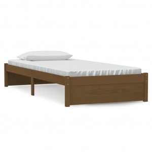 Estrutura de cama solteiro 90x190cm madeira maciça castanho mel H