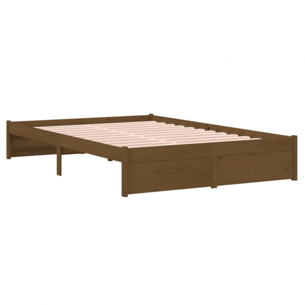 Estrutura cama pequena de casal 120x190 cm madeira castanho-mel M 4