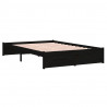 Estrutura cama pequena casal 120x190 cm pinho maciço preto 4