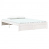Estrutura de cama casal 135x190 cm madeira maciça branco 3