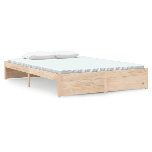 Estructura de cama de madera maciza 140x190 cm M 4