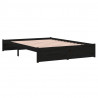 Estructura de cama de madera maciza negro 140x190 cm 4