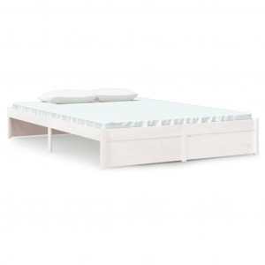 Estructura de cama madera maciza blanca 140x200 cm H