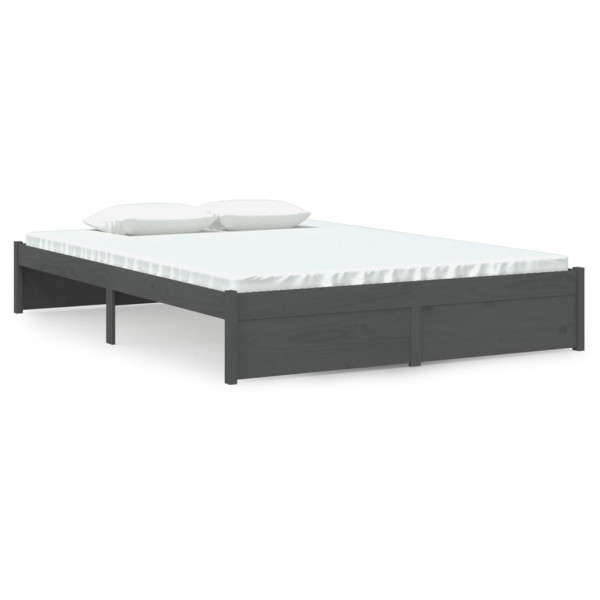 Estructura de cama de madera maciza gris 140x200 cm M 2