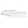 Estrutura de cama 160x200 cm madeira maciça branco 2