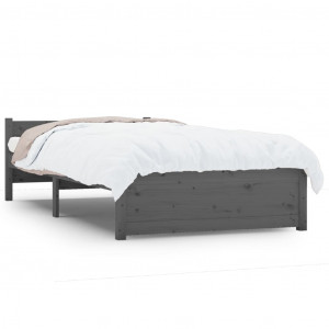 Estrutura cama pequena solteiro 75x190 cm madeira maciça cinza H