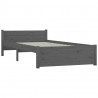 Estructura de cama individual madera maciza gris 75x190 cm 4