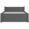 Estructura de cama individual madera maciza gris 75x190 cm 5