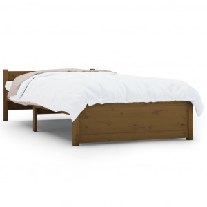 Estrutura cama pequena solteiro 75x190 cm madeira castanho mel H