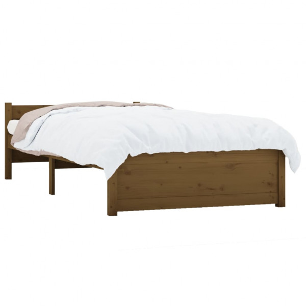 Estructura cama madera maciza individual marrón miel 75x190 cm M 3