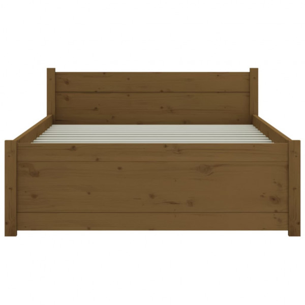 Estructura cama madera maciza individual marrón miel 75x190 cm M 5