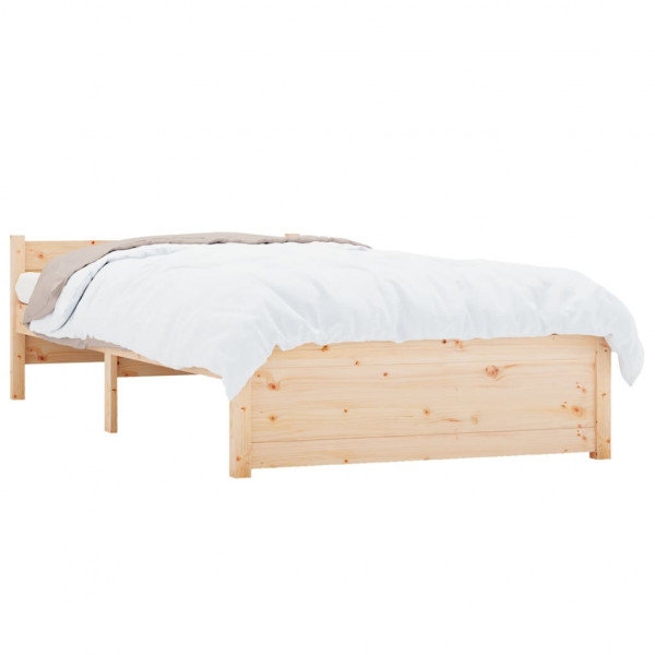Estructura de cama individual madera maciza 90x190 cm M 3