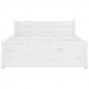 Estrutura de cama solteiro 90x190 cm madeira maciça branco 5
